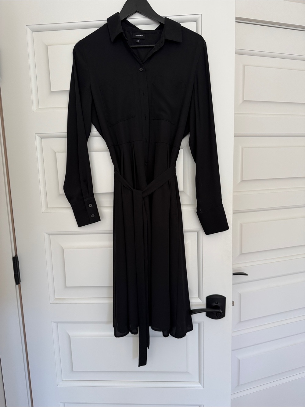 Who What Wear Black Long Sleeve Midi Dress